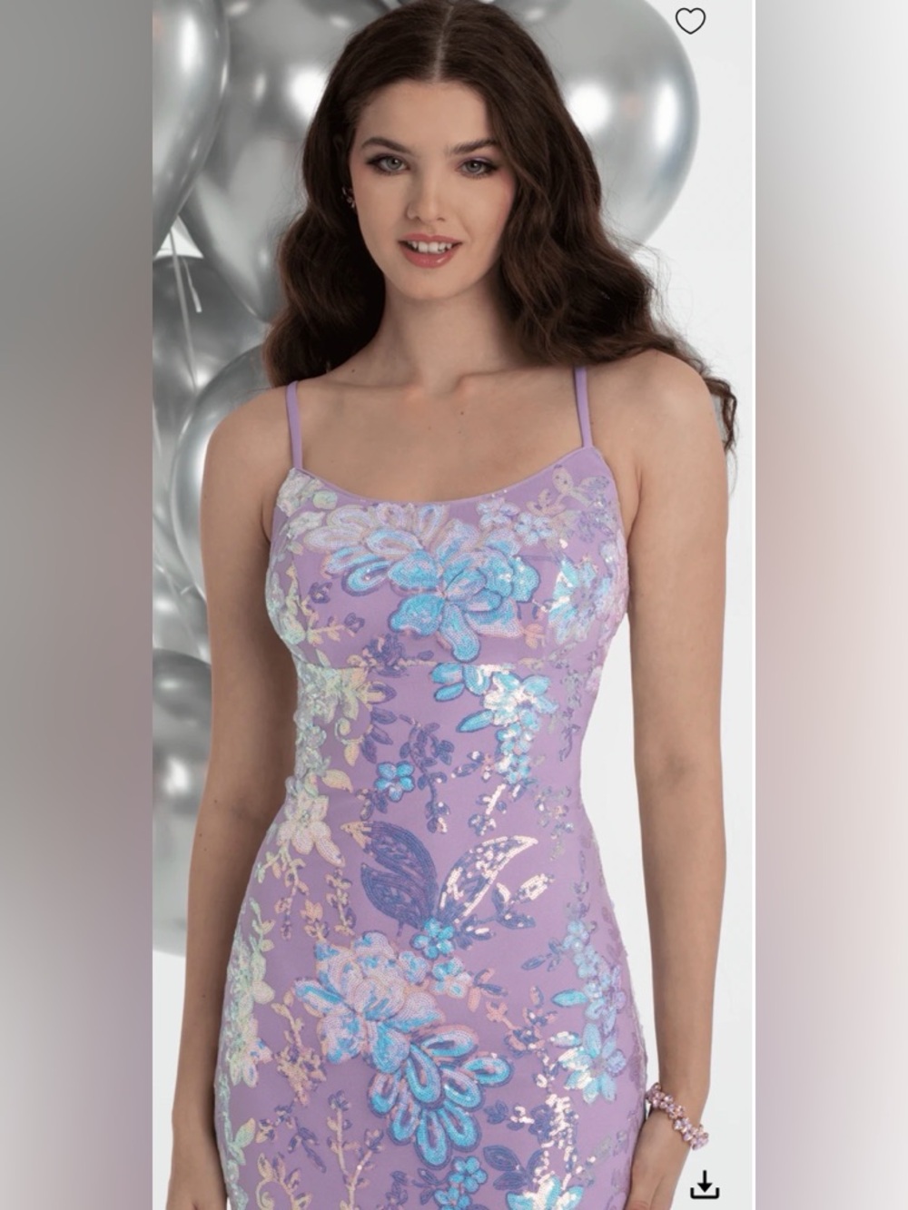Lilac Double Clasp Back Floral Sequin Mermaid Dress, NWT. Juniors Size 5 NWT - Picture 6 of 6